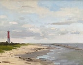 Original Oil Painting | barnegat lighthouse plein air