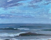 Original Plein Air Oil Painting | Crashing Waves in Sandy Hook | Jersey Shore Art