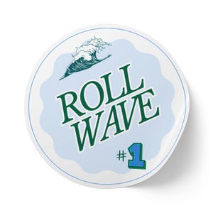 Roll Wave Round Sticker Rolls - Tulane Enthusiast Gear, Tulane Gameday