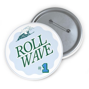 Roll Wave Pin Button, Tulane Accessories, Fun Gifts for College Students, Tailgate Essentials, Team Spirit Accessory