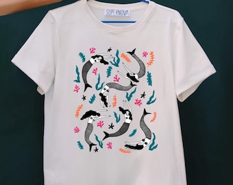 Mermaid Shirt - Mermaid Graphic Tee - Ocean T-Shirt - Beach Shirt - Colorful Summer Tee