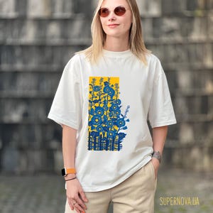 Ukrainian Floral Shirt - Oversized Mallow Print, Folk Art Tee image 8