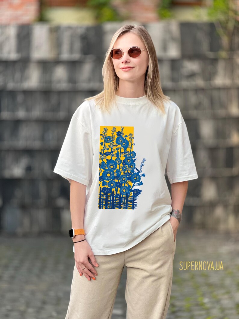Ukrainian Floral Shirt - Oversized Mallow Print, Folk Art Tee image 8
