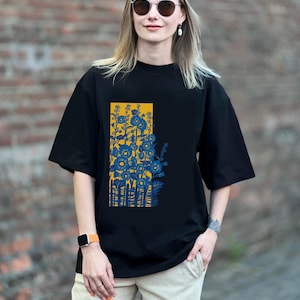 Ukrainian Floral Shirt - Oversized Mallow Print, Folk Art Tee image 7
