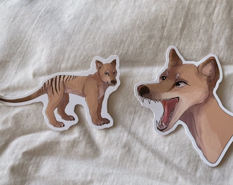 Thylacine Tasmanian Tiger Stickers