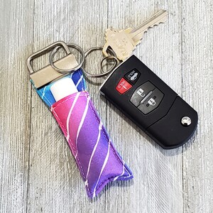 Lip Balm Chapstick Holder Keychain, Rainbow Keychain or Key Fob, Lip Balm Pouch, Lip Balm Lanyard, Purse Accessories
