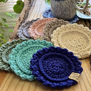 Dessous de verre au crochet, Mug mug, porte-verres et porte-gobelets, protège-table, mélangez et assortissez les couleurs