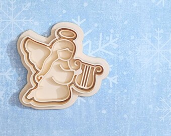 Angel with harf - cookie cutter set