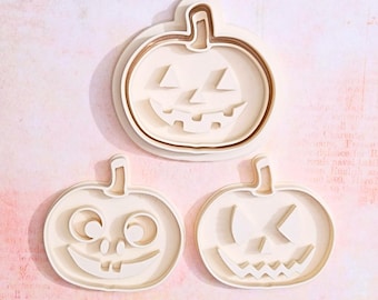 Halloween pumpkin with faces - cookie cutter set