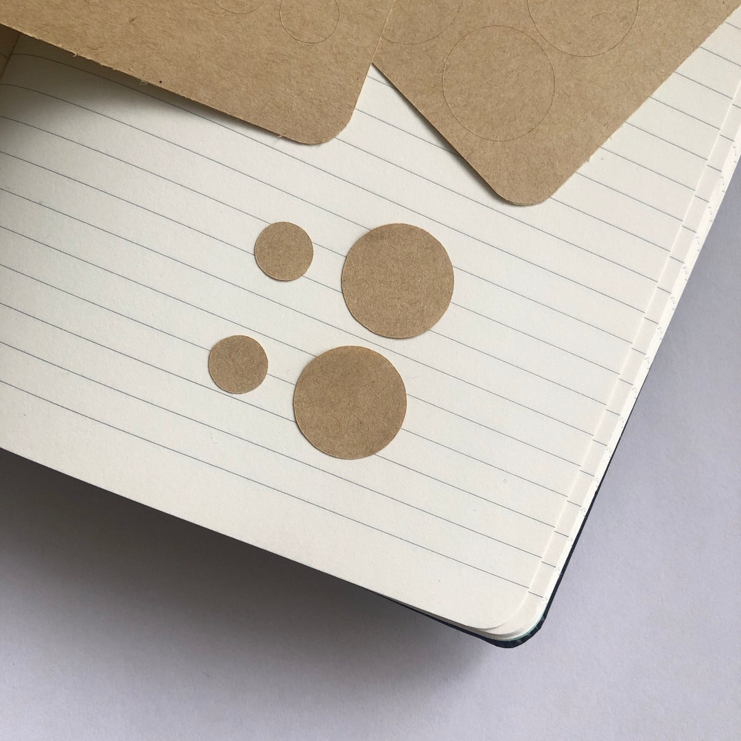 Blank Circle Stickers 1cm/2cm Kraft Sticker Paper Brown Blank Seals ...