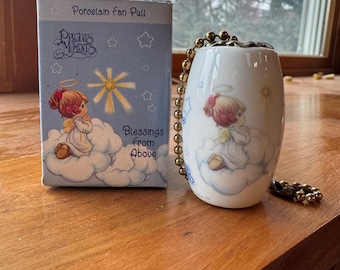 Precious Moments Porcelain Fan Pull