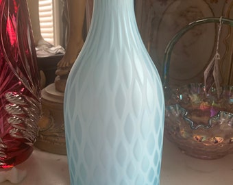 Vintage Murano Venetian Satin Blue Art Glass Vase — Italy
