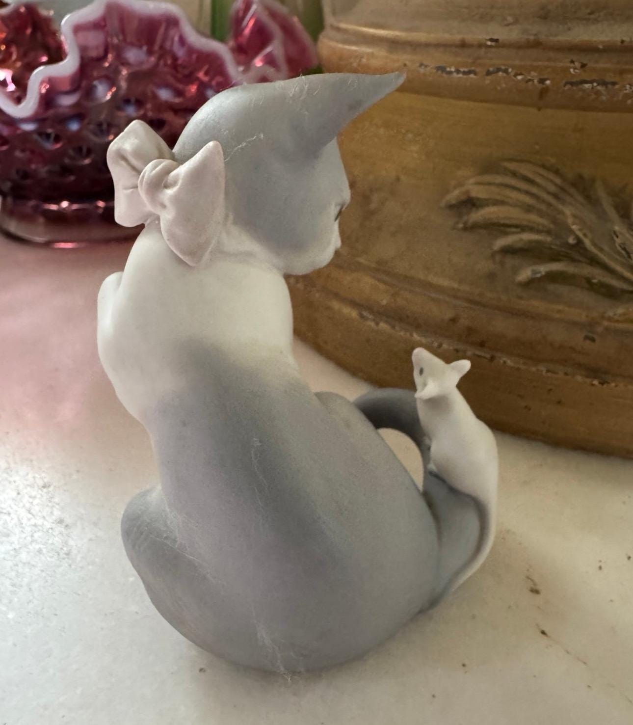 ヴィンテージ リヤドロ 猫とネズミの磁器製置物（1980年代） - Etsy 日本