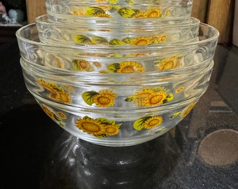 Imperial Glass "Flower Dute" Nesting Glass Bowls Set of 10