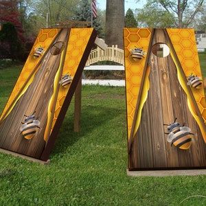 Custom Cornhole Boards Wrap Decal Sticker 3D Texture Single - Laminated - Skin Custom Vinyl for Cornhole Board image 7