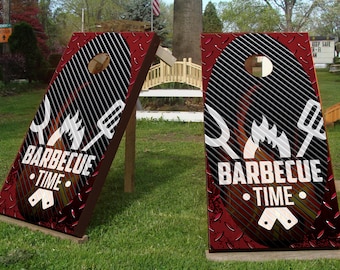 BBQ Cornhole Board Wrap Custom Game Skin Vinyl Decal Outdoor Party Grill Barbecue Sticker