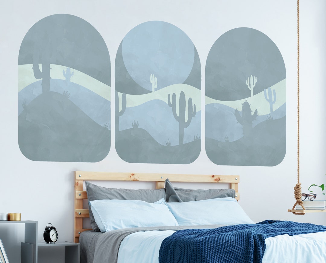 Cactus Desert Wall Decal, Boho Decor Stickers for Wall , Boho Wall ...