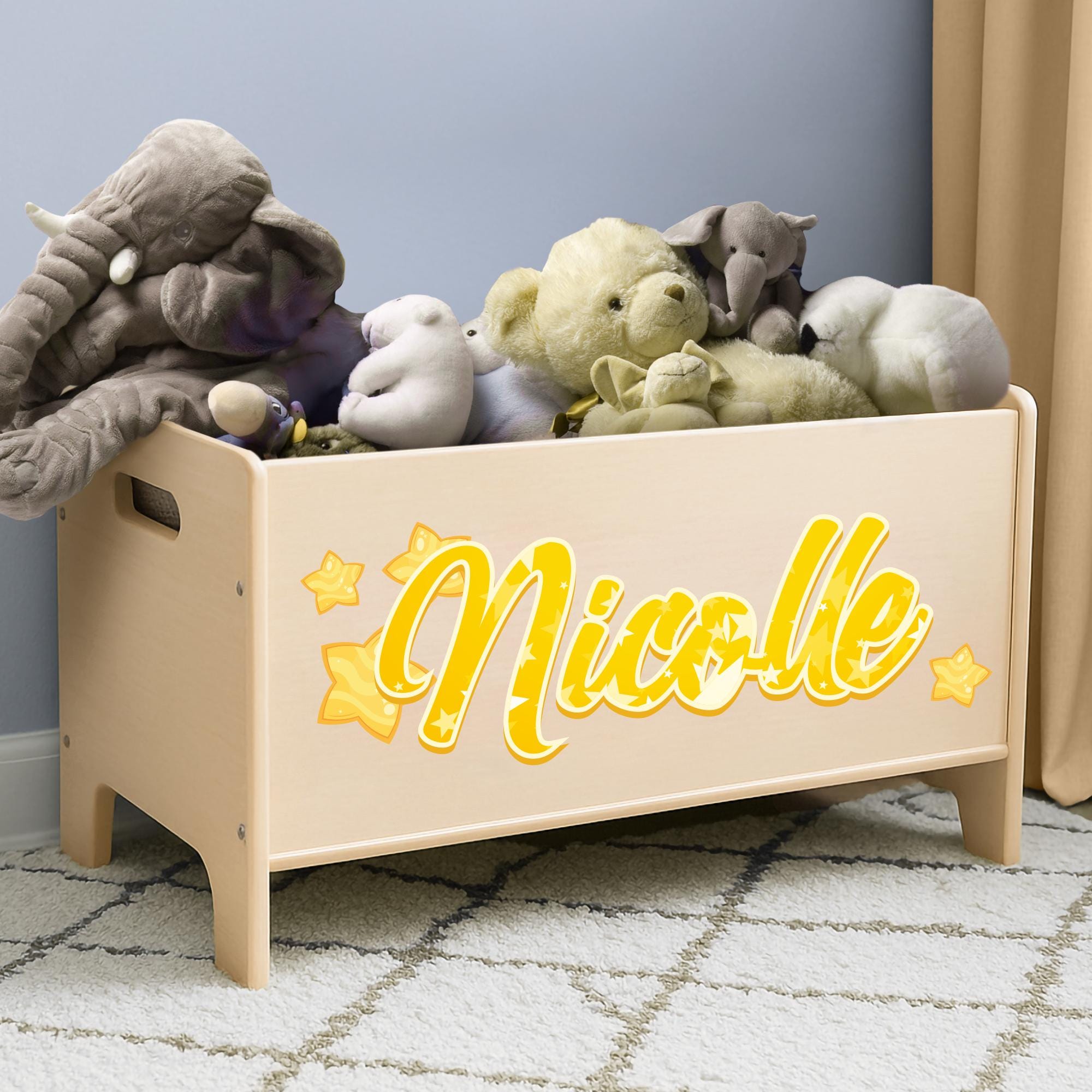 Personalized Star Name Wall Decal – Custom Kids Room Sticker With Stars ...