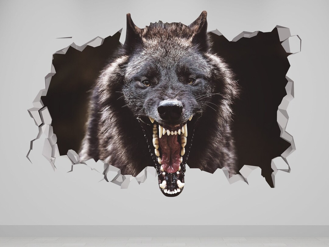 Wolf Wall Decal 3D Art Wolf Sticker Forest Animals Decals Wolf Wall