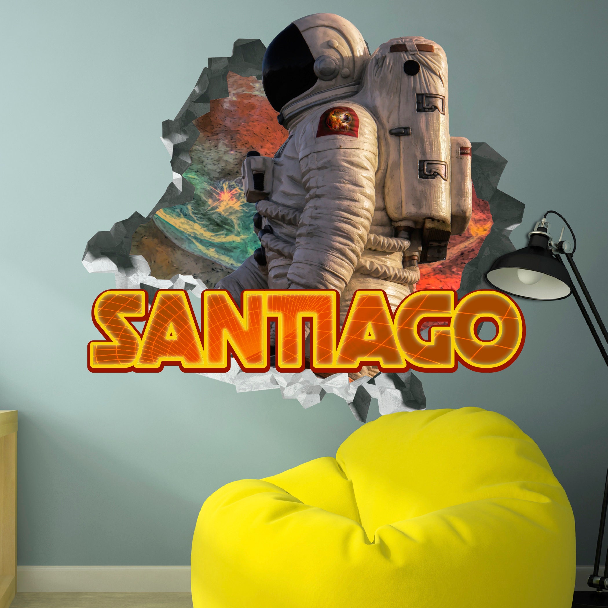 Astronaut Wall Decor Astronaut Funny Name Decal Stickers Etsy