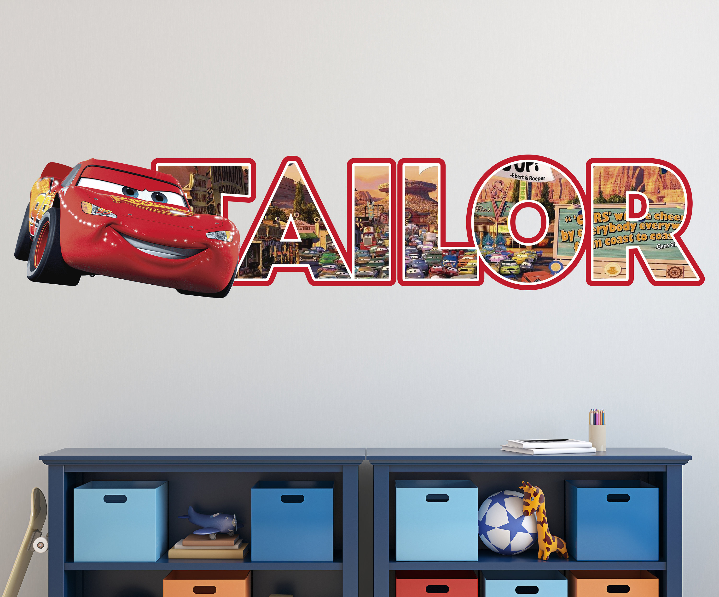 Cars Red Race Wall Decal Wall Sticker Custom Name Decal Etsy