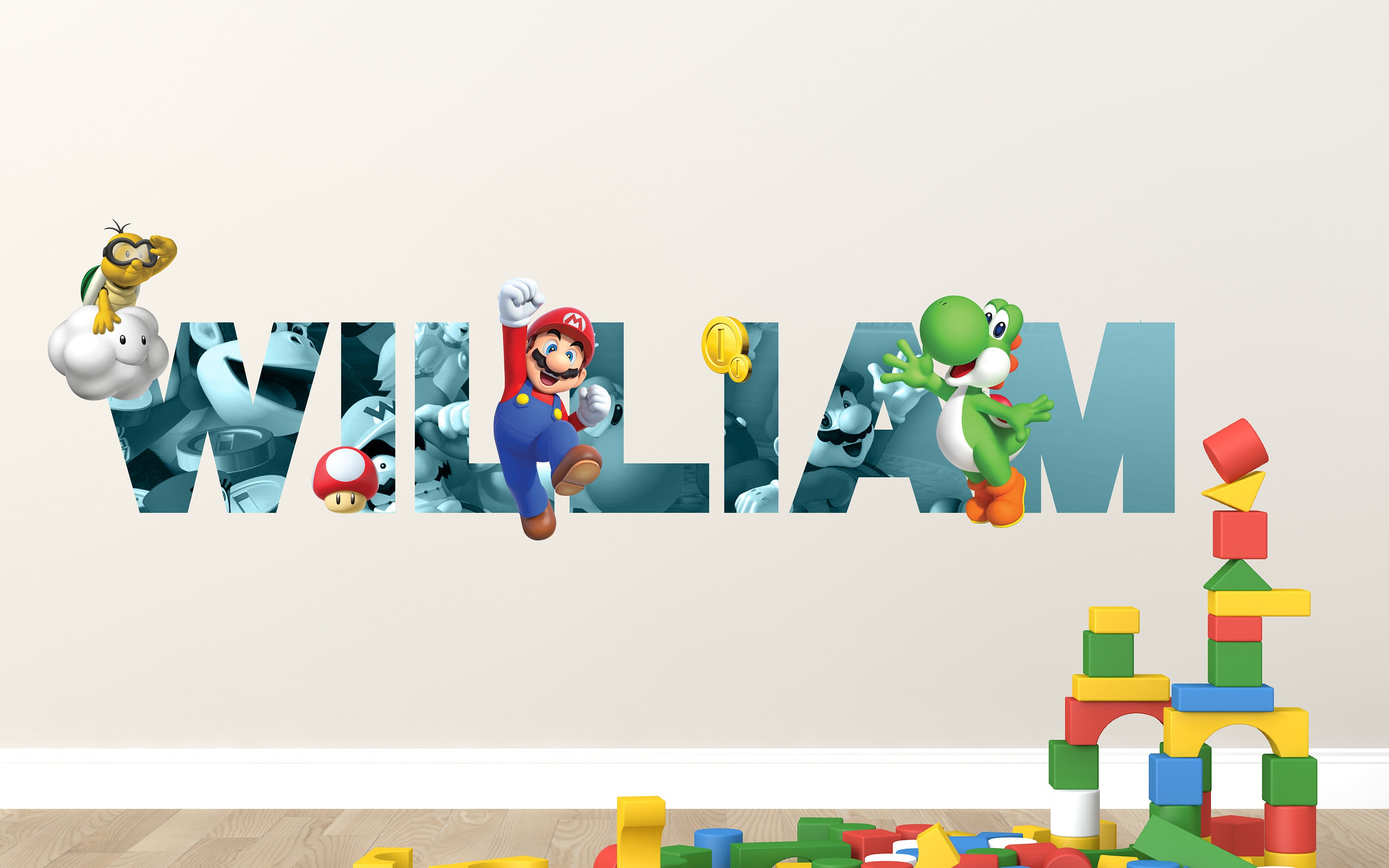 Mario Odyssey Wall Decal Wall Sticker Custom Name Decal Etsy