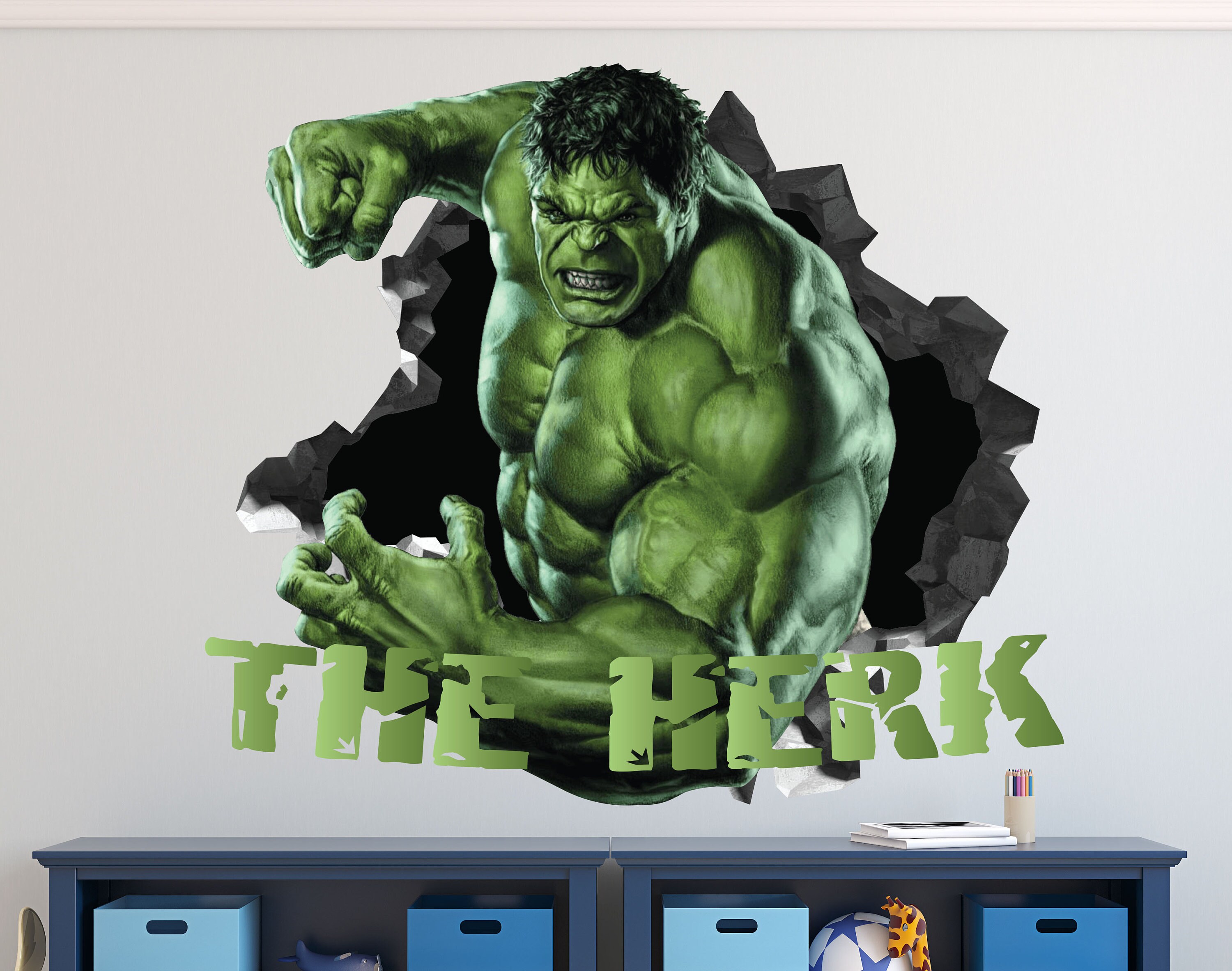 Hulk Wall Decal Wall Sticker Custom Name Decal Wall Etsy