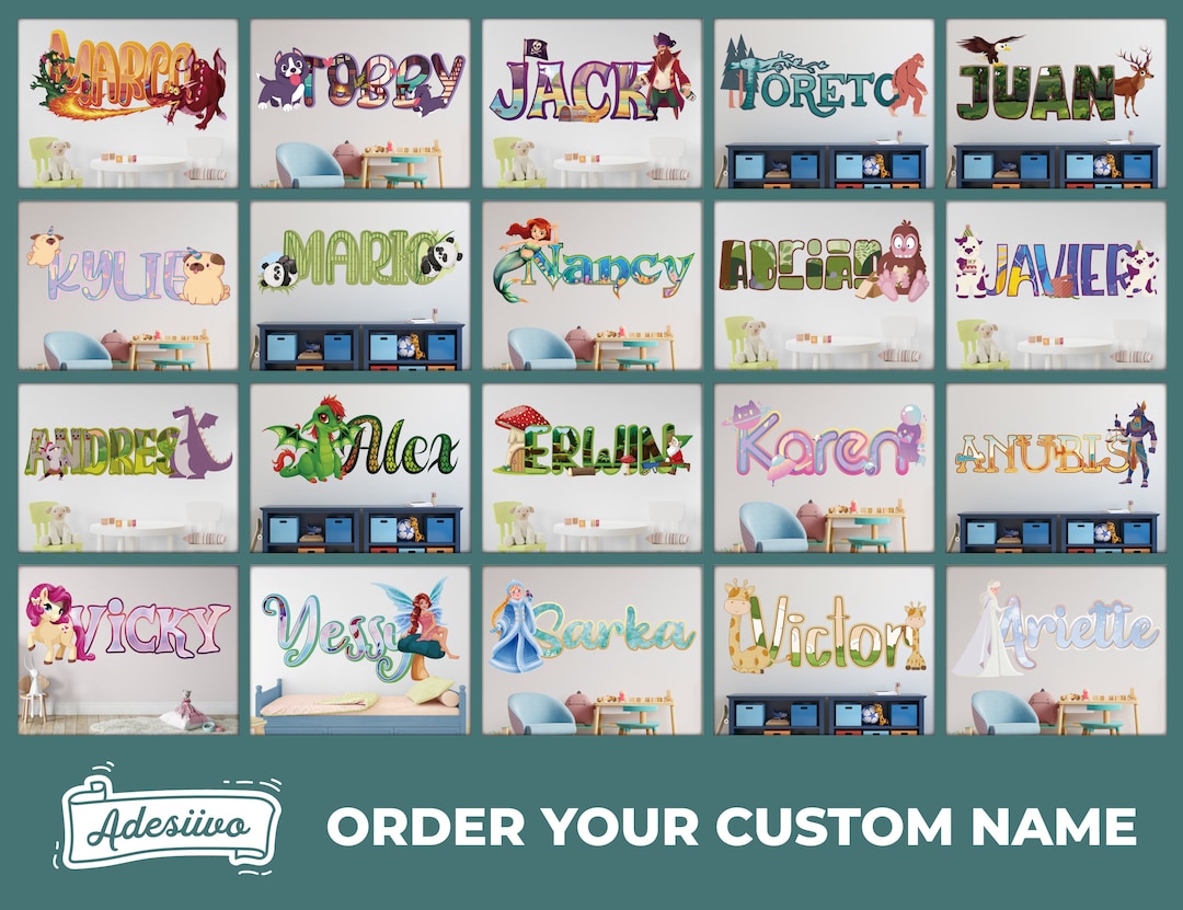 Custom Name Wall Decal Sticker Vinyl - Kids Decor Room - Nursery Ideais ...