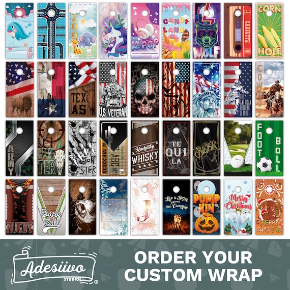 Custom Cornhole Boards Wrap Decal Sticker 3D Texture Single - Laminated - Skin Custom Vinyl for Cornhole Board