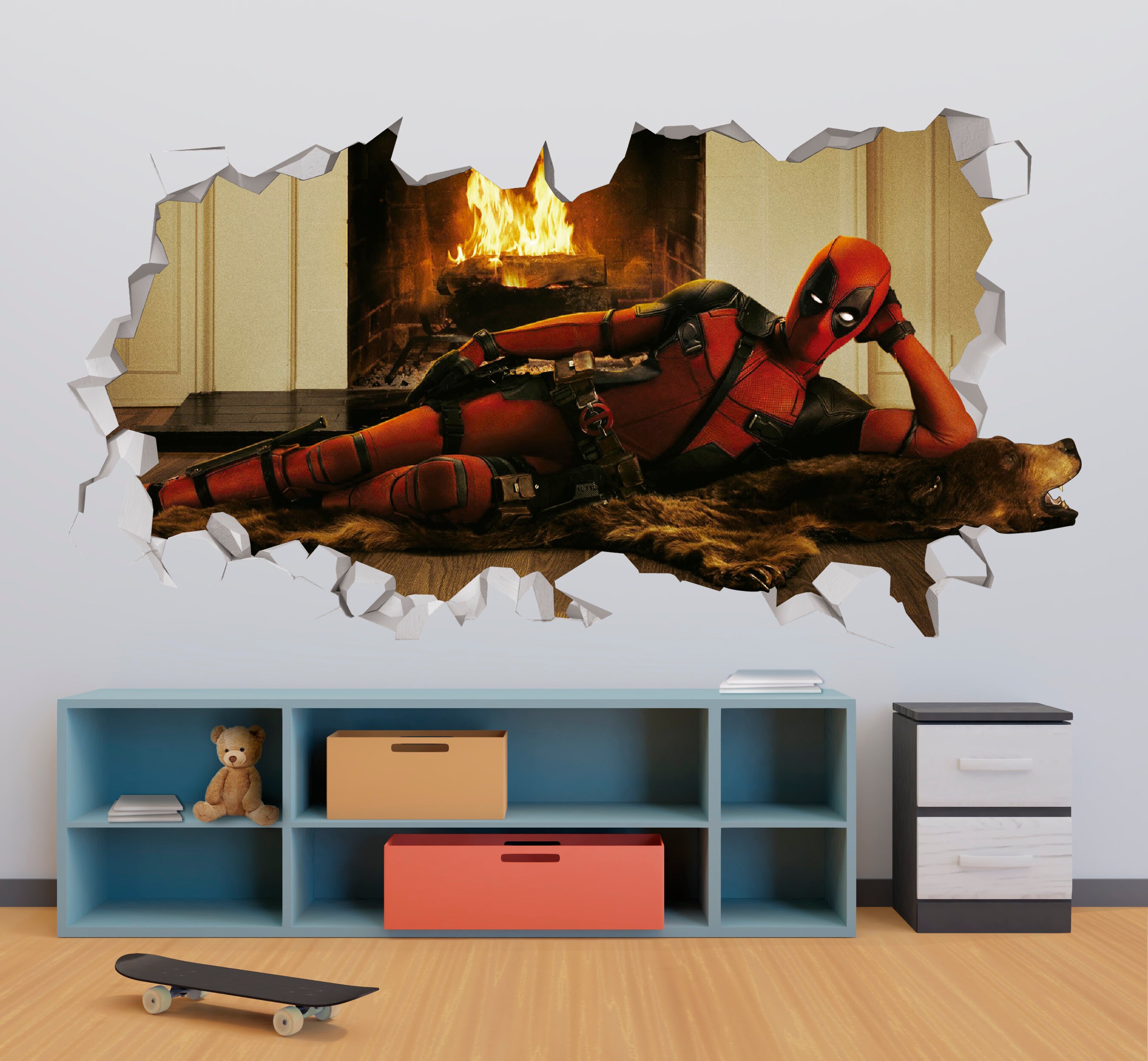 Deadpool Wall Decal Deadpool Wall Sticker Wall Decor 3D Etsy