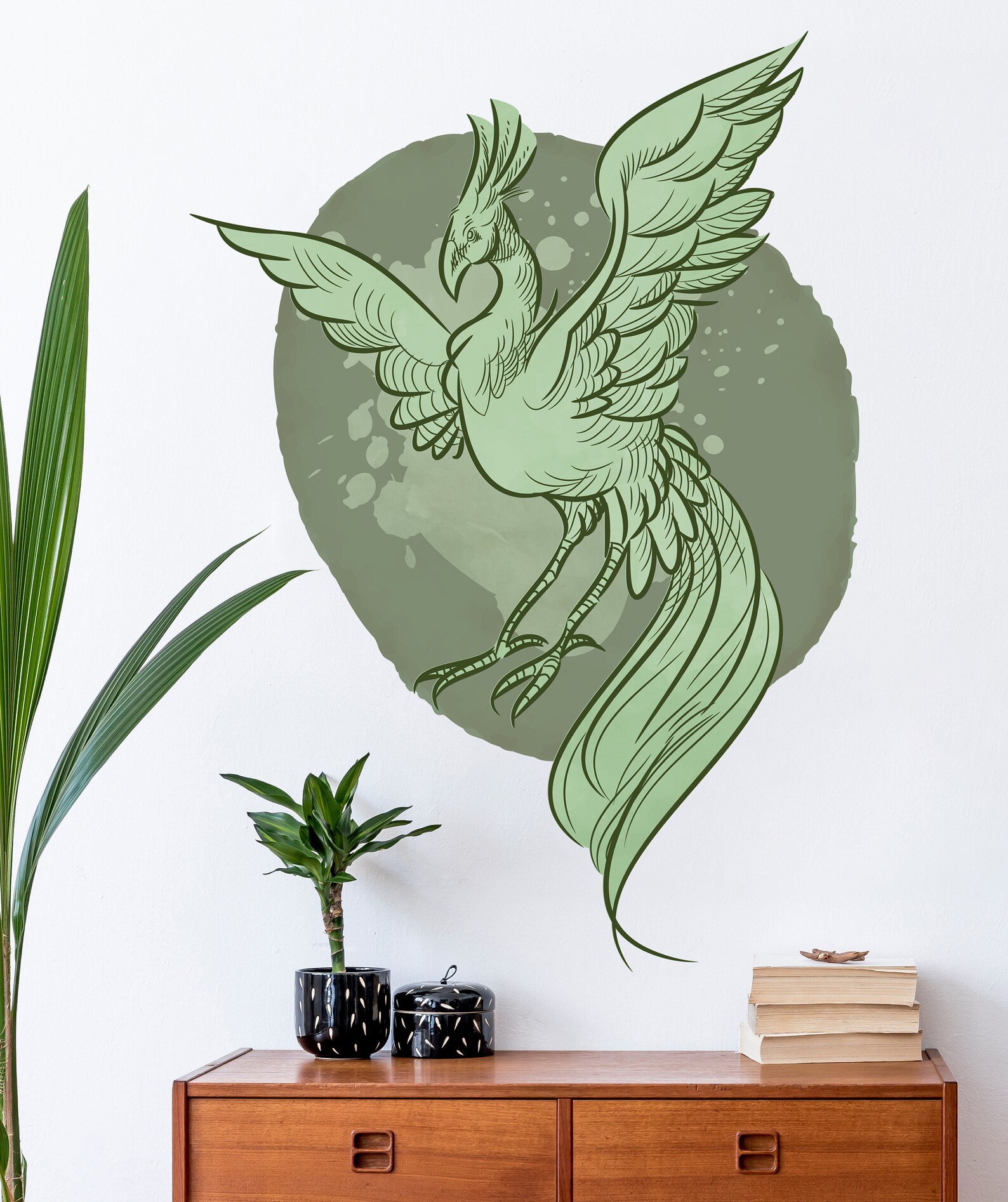 Phoenix Wall Decal Abstract Wall Decal Bird Contemporary Etsy