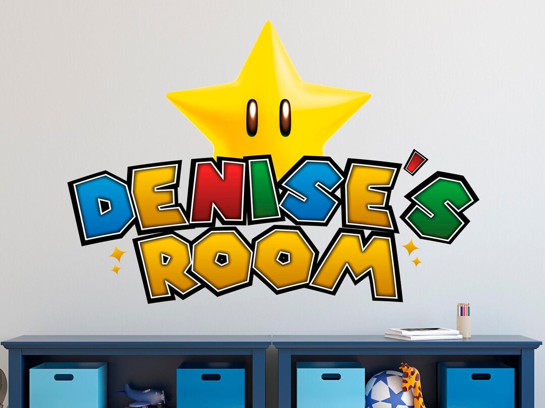 Custom Name Retro Plumber Game Wall Decal - Gamer Kids Sticker Boys ...