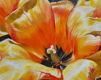Tulip art. Blooming art. Serenity art. Garden art. Flower lover gift.