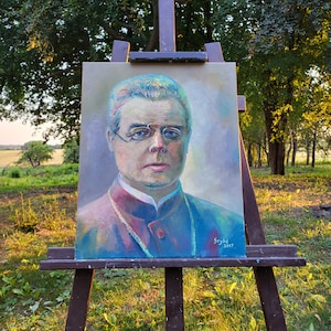 Männerportrait Öl auf Leinwand Original. Impressionistisches Porträt. Mid Century Portrait. Versandfertig in 1–2 Tagen.