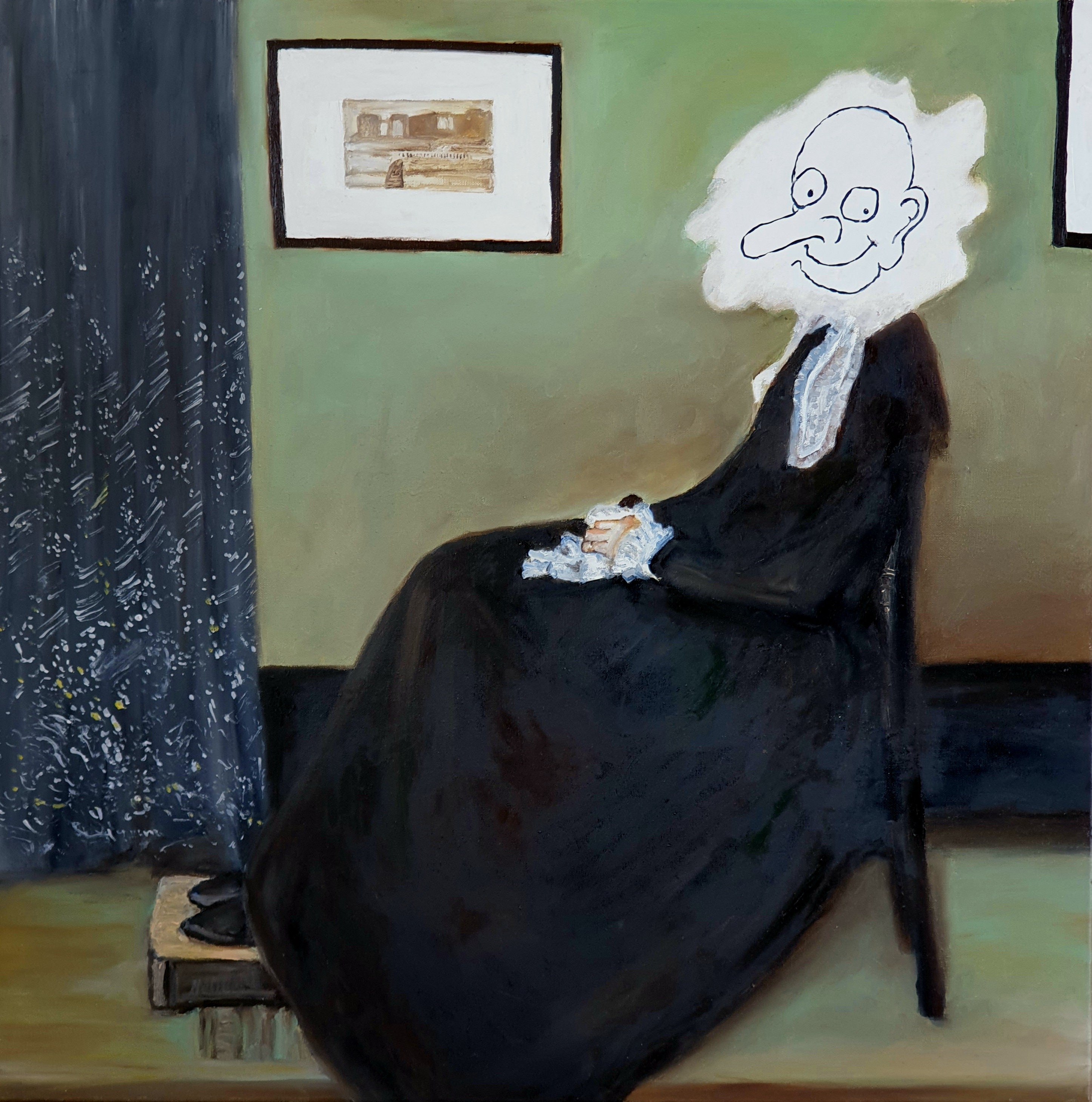 Oil on Canvas Mr. Bean Funny Art. Whistlers Mother Mr. Bean. - Etsy Canada