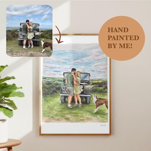 Hand Painted Watercolour Family Portrait | Custom Family & Pets Painting