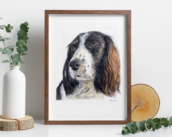 Handgemaltes Tierportrait Individuell gemaltes Tier Personalisierte Geschenke Hundeportrait, Katze, Pferd, Kaninchen Weihnachtsgeschenk