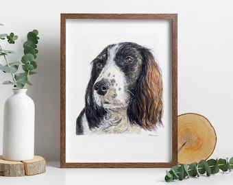 Handgeschilderd huisdier portret aquarel op maat geschilderd dier gepersonaliseerde geschenken hond portret, kat, paard, konijn kerstcadeau