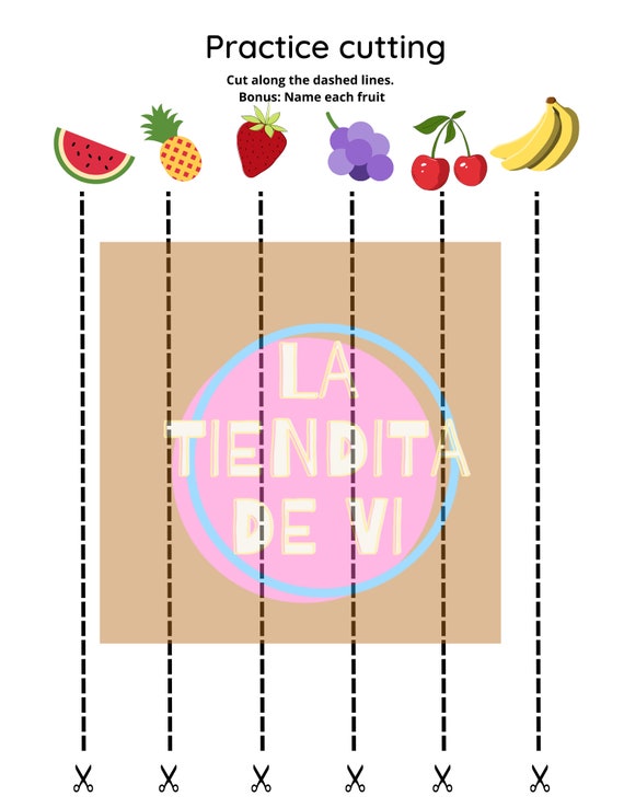Practice Cutting Straight Lines Worksheet Practice Tracing - Etsy