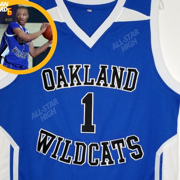 Maglia da basket Damian Lillard Throwback High School - Oakland Wildcats / Abbigliamento sportivo retrò personalizzato per tifosi