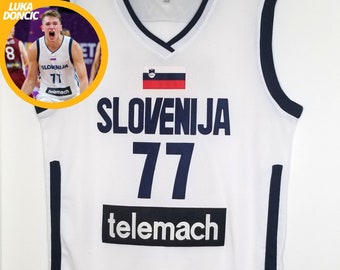 Luka Doncic Slowenien Euro Basketball Jersey (Weiß) | Throwback Custom Retro Sportfan Bekleidung Jersey