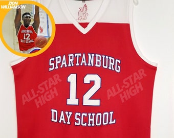 Zion Williamson High School Basketball Jersey - Spartanburg Day  | Throwback Custom Retro Sports Fan Apparel Jersey