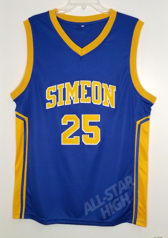 Retro #25 Derrick Rose Simeon Academy High School Basketball Jersey Stitched