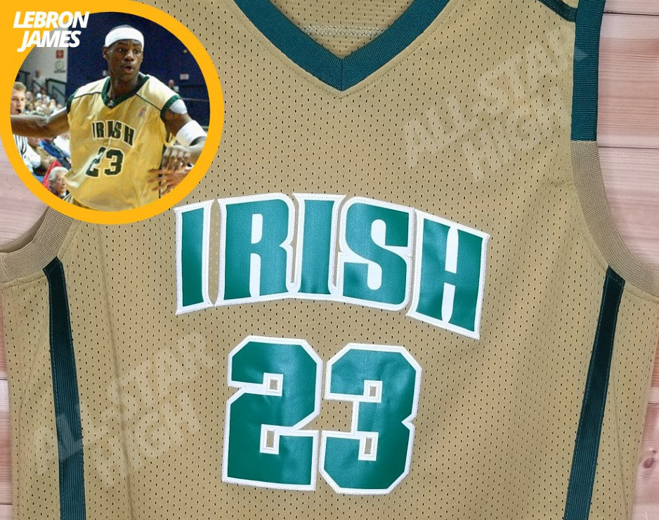 Lebron James High School Basketball Jersey Irish Custom 