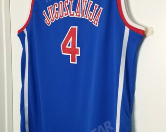 BG Basketball Jerseys Jugoslavija 4 Drazen Petrovic jersey Sewing