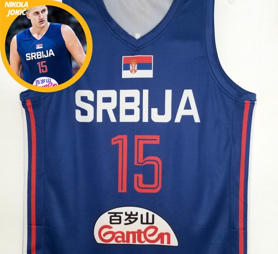 Nikola Jokic Serbia Euro Basketball Jersey blue Throwback Custom Retro  Sports Fan Apparel Jersey 