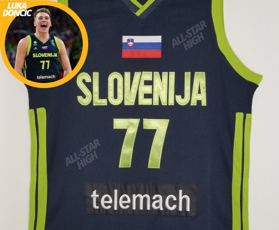 Luka Doncic Slovenia Euro Basketball Jersey blue Throwback - Etsy