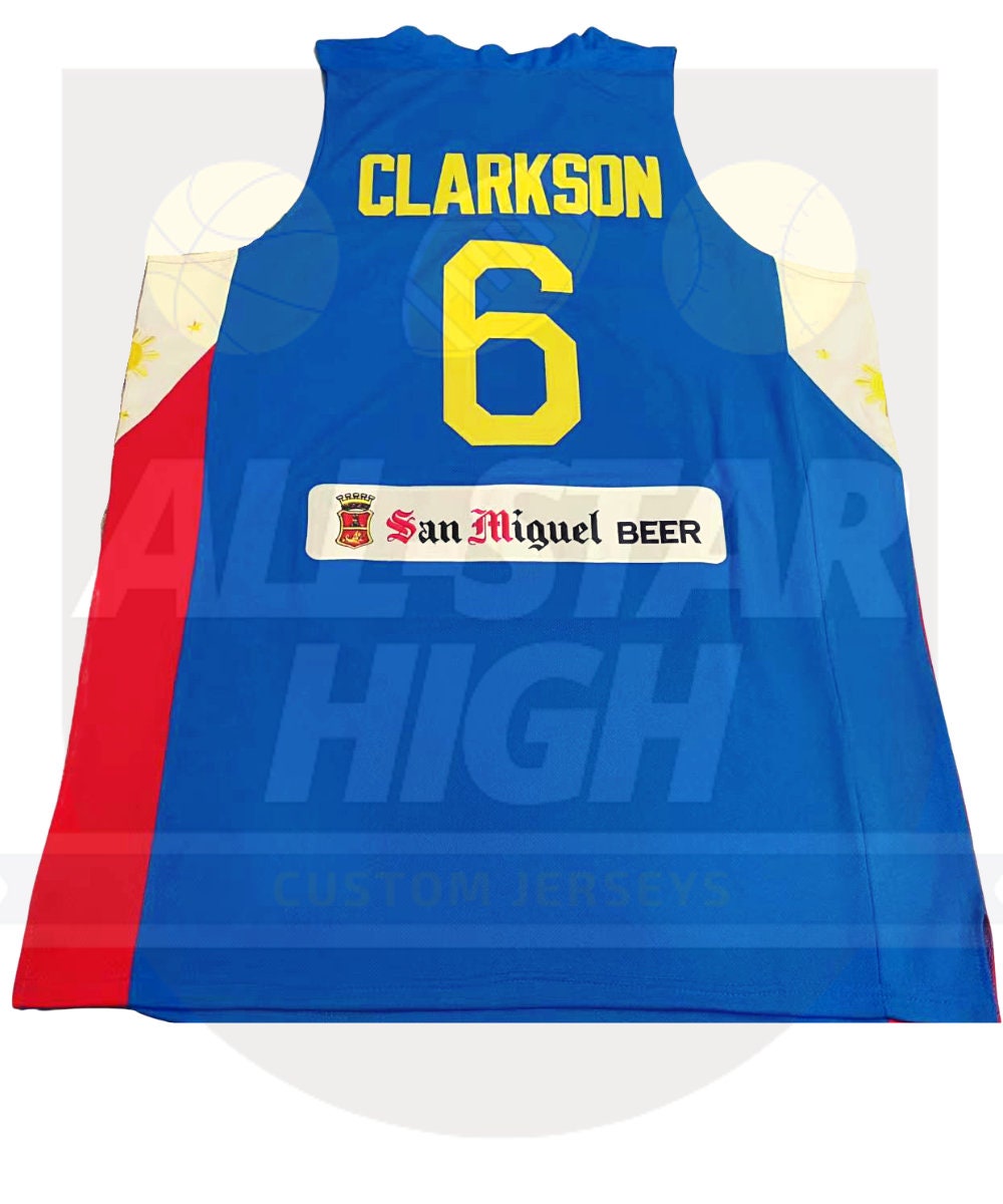 Custom Philippines Jordan Clarkson #6 Team Pilipinas Basketball Jersey Any  Name