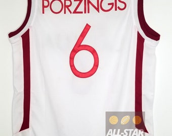  k Porzingis Latvia Stitch Basketball Jersey : Clothing, Shoes &  Jewelry
