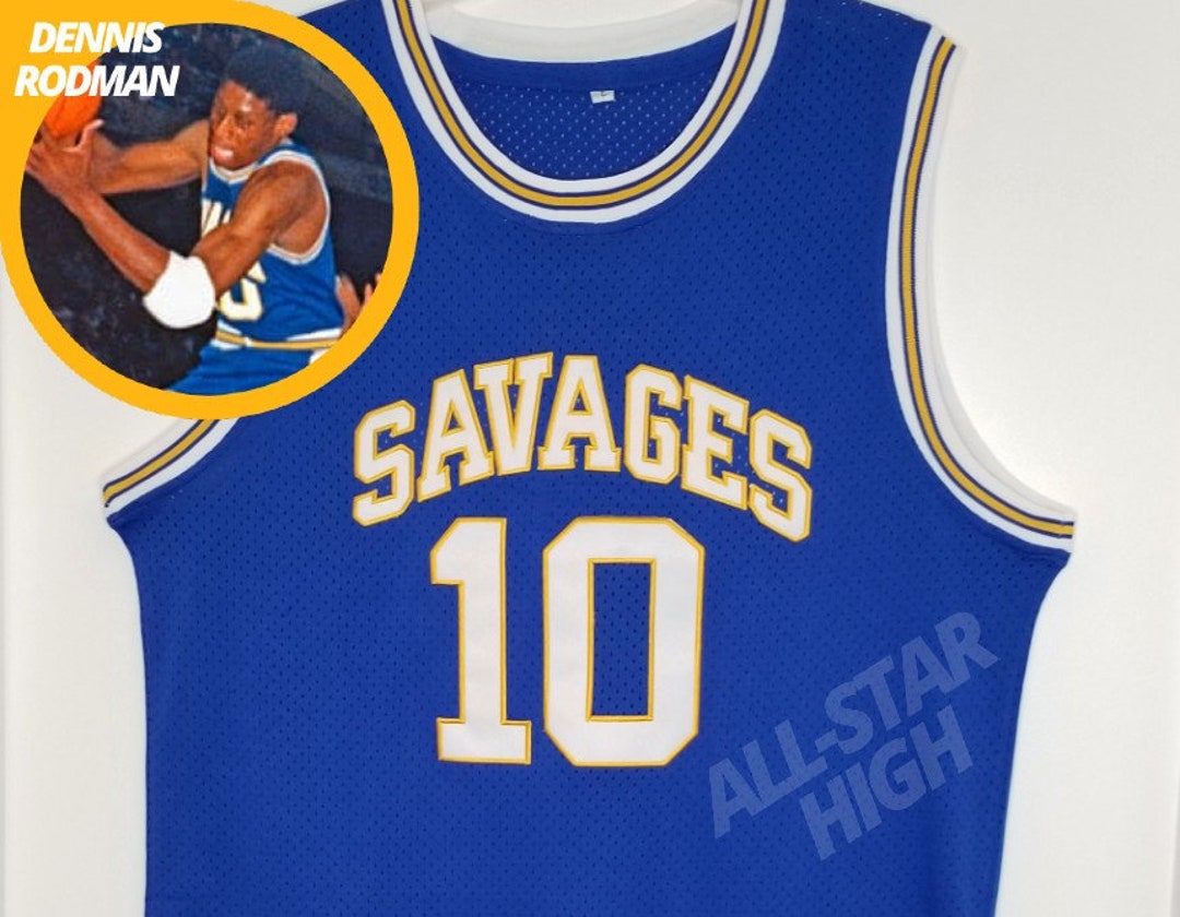 Dennis Rodman High School Basketball Jersey Savages Throwback
